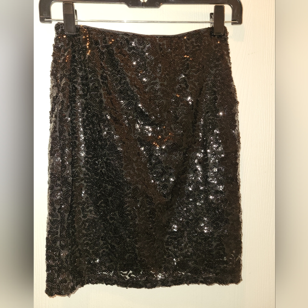 Divided H&M Black Sequin Mini Skirt sz XS